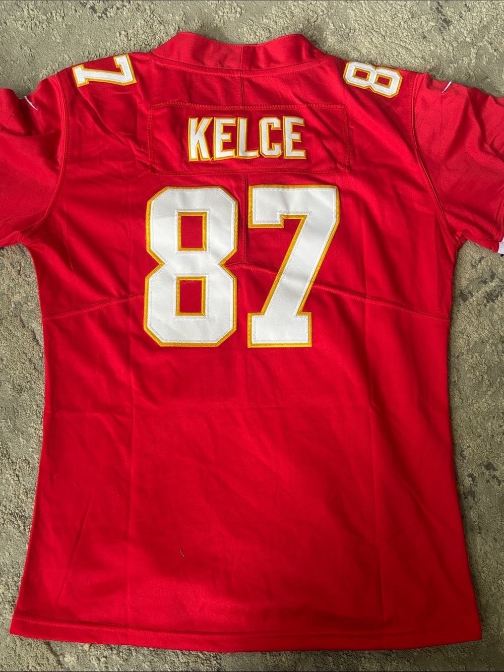 Nike Red and White #87 Football Jersey - Picture 7 of 7